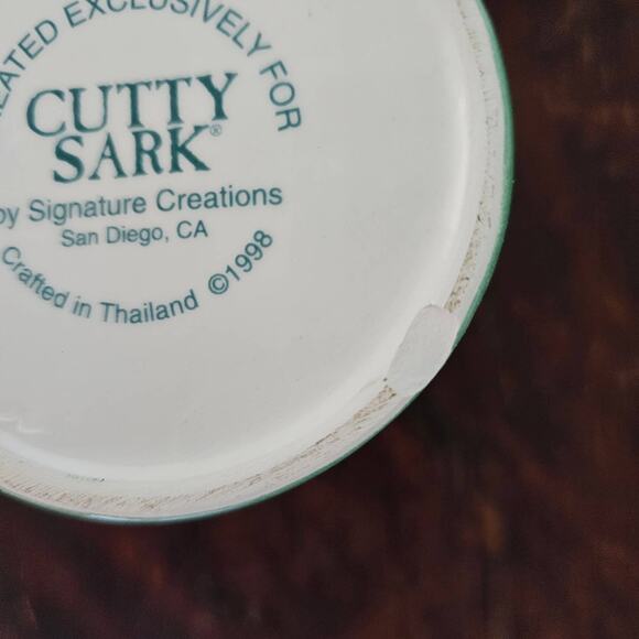 Vintage Cutty Sark Cups 1998 Clipper Ships Green WHite Scotch Whiskey Set of 4 - Picture 10 of 10